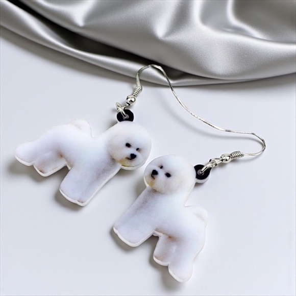 Bichon Bliss: Adorable Handmade Dangle Earrings for Dog Moms & Furbaby Lovers! - Picture 8 of 10